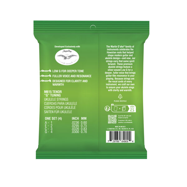 Martin O'ahu&reg; Ukulele Premium Polygut&reg; Strings - Tenor (Low G) image number 1